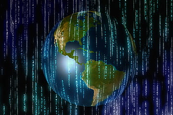 earth globe, graphic, wallpaper, binary, one, null, space, universe, planet, earth, globe