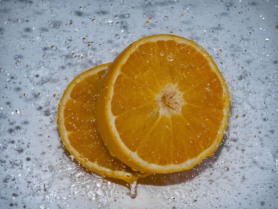 oranžový, splash, zpomalený pohyb, kapka vody, ovoce, vysokorychlostní nahrávání, jedlý, vodnaté, Průhledná, účinek, jídlo