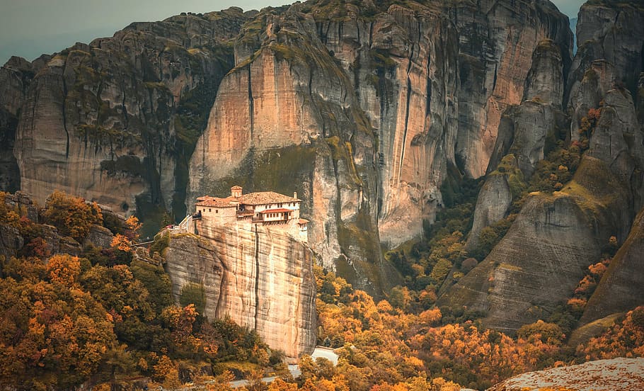 meteora, Grecia, rocce, roccia, paesaggio, turismo, viaggio, montagne