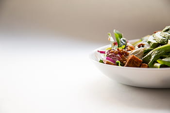 Gemüsesalat, Weiß, Keramik, Teller, Gemüse, Salat, Gesundheit, Grün, Blatt, Schüssel, Frühstück