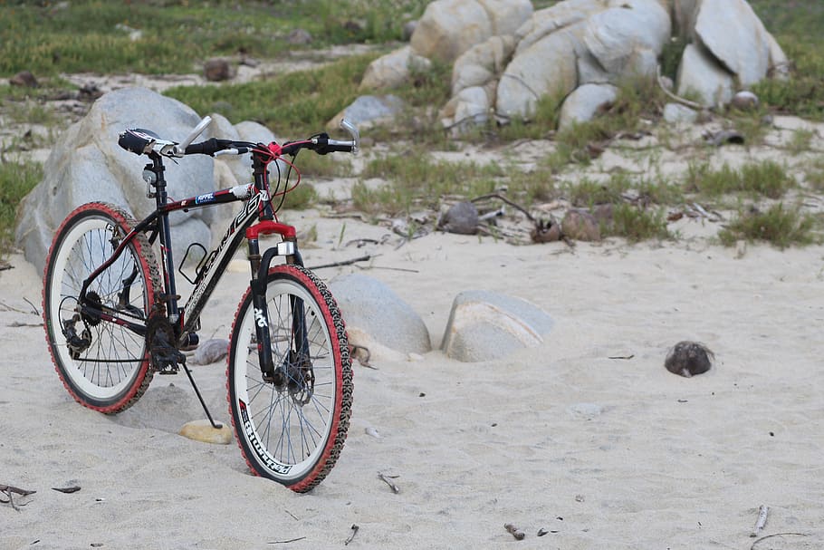 jízdní kolo, kolo, cyklistika, cyklista, sport, sportovní, pláž, písek, Procházka, andar, cvičení