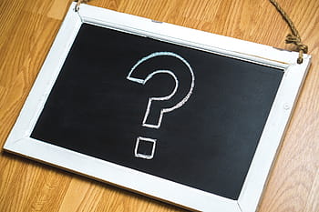 닫다, 사진, 검은, 판, 활기 없는, 표면, 물음표, 손으로 그린, 해결책, 생각한다, 초크 보드