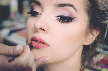 osoba, použití, rtěnka, žena, udělat, lidé, krása, makeup, tvář, režimu, část lidského těla
