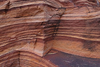 červený pískovec, vrstvené, erodoval, skály, geologie, badami, pískovec, Indie