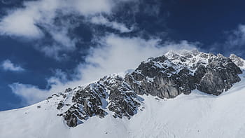 snow covered mountain, nature, landscape, mountain, travel, adventure, trek, hike, climb, clouds, sky