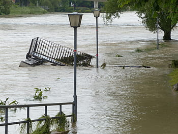 strada, alluvione, giorno, acqua alta, andato giù, danno, danno da inondazione, distruzione, Danubio, Ulm, tempo piovoso