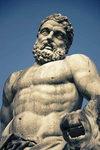man statue, Hercules, Statue, Greek, Ancient, God, greek ancient, sculpture, marble, sky, outdoors