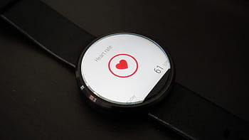 close-up photo, fitness tracker, turned, displaying, application, Heart Rate, Time, Monitor, Exercise, wristwatch, gadget