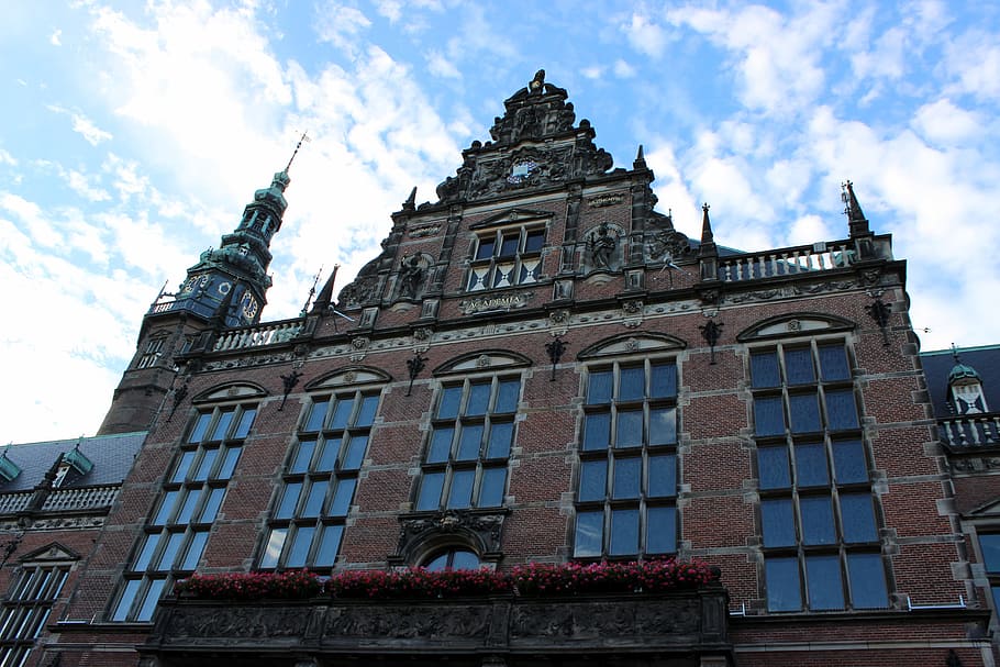 building, architecture, groningen, old building, historic building, old, facade, holland, university, study