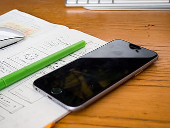 klávesnice, kancelář, lavice, podnikání, práce, technologie, mobilní, pohybliví, telefon, chytrý telefon, přístroj, papír