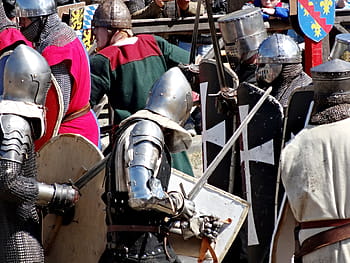 knight games, knight, armor, fight, swords, middle ages, helm, face protection, ritterruestung, metal, conquest