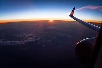 silhouette, ala di aereo, vista, tramonto, finestra, aereo, tecnologia, Ali, turbina, motore, mezzi di trasporto
