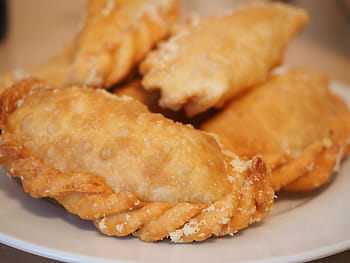 pečený, empanada, sloužil, bílý, deska, empanadas, houskové knedlíky, jídlo, jíst, intracorneal, naplněné