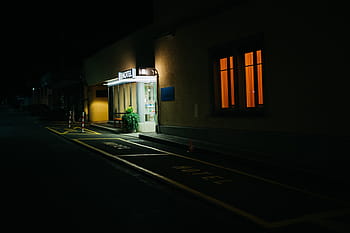 beton, budova, světla, architektura, infrastruktura, hotel, temný, noc, ulice, přeprava