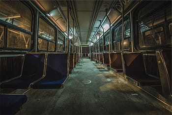 close-up photography, vehicle seat, buss, interior, bus, seats, transportation, train - vehicle, indoors, subway train, day