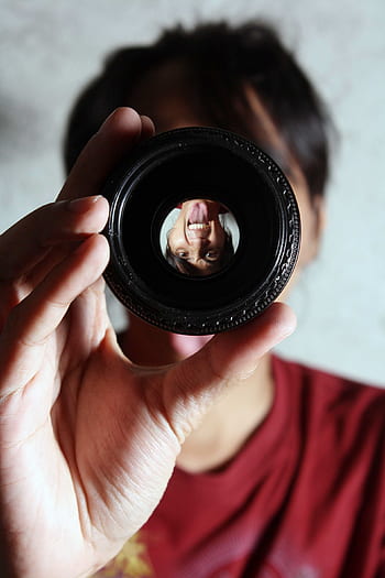 Fotoaparát, objektiv, dslr, fotografování, Černá, lidé, dívka, ruka