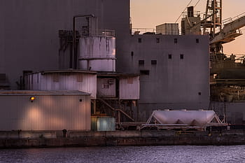 bílý, domy, beton, budova, dok, silo, architektura, infrastruktura, konstrukce, zeď, voda
