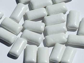 パイル、 白、 コーティング、 キャンディー、 チューインガム、 甘味、 デンタルケア