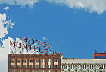 hotel Monteleone, hnědý, šedá, malované, Dům, hotel, podepsat, budova, architektura, město, modrý