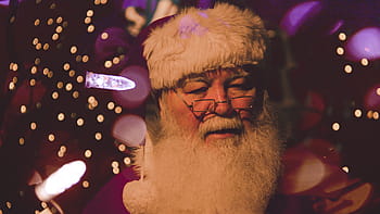 mělký, zaostřovací fotografie, Ježíšek, Otec Vánoc, Vánoce, prosinec, vousy, starý muž, červený oblek, rozjařený, santa