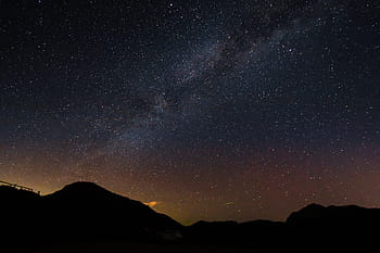 silueta, hora, nebe, hvězd, noční dobu, tchaj-wan hehuan hora, galaxie, noční výhled