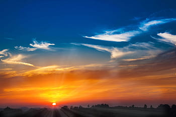 fotografía de paisaje, claro, cielos, dorado, hora, puesta de sol, sol, abendstimmung, rayo de sol, resplandor crepuscular, nubes