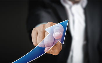 person, pointing, blue, arrow, turn on, turn off, success, trend, development, career, businessman