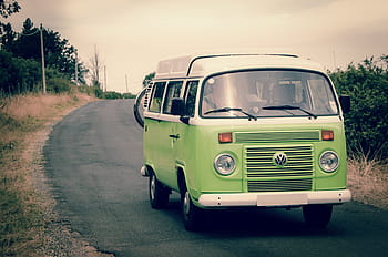 verde, fotografia di bus volkswagen, giorno, furgone, vw, viaggio, vacanza, viaggio su strada, auto, veicolo, Vintage ▾