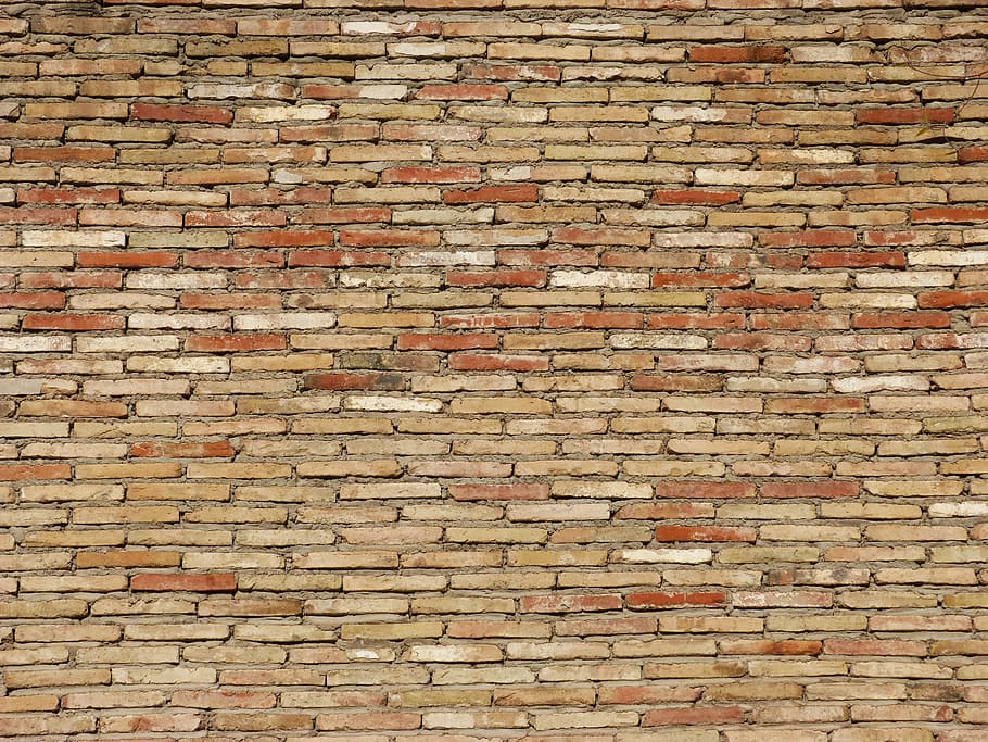 hnědá cihlová zeď, zeď, cihly, Pozadí, textura, cihlový, vzor, nástěnný prvek, cement, Červené, starý
