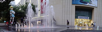 cheonan bus terminal, fountains, south, korea, Cheonan, Bus Terminal, South Korea, photos, public domain, water, people