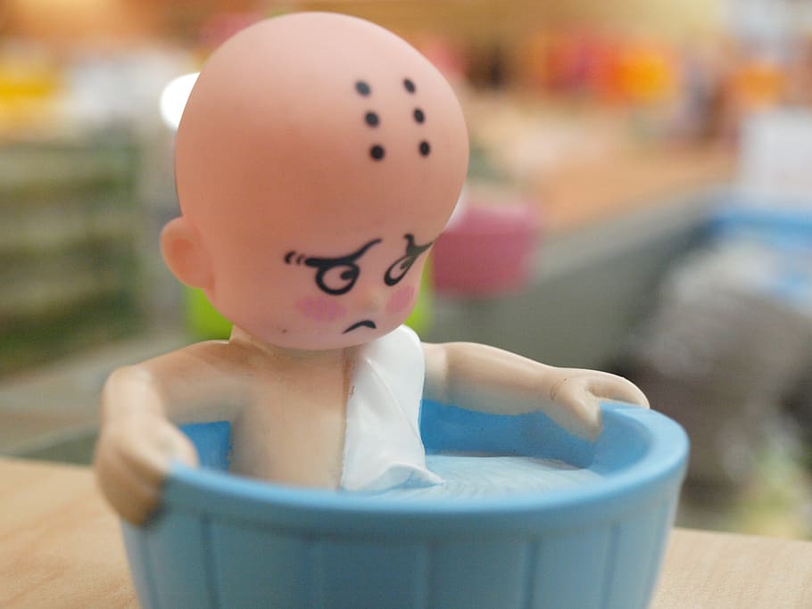 おとこ、 浴槽の置物、 おもちゃ、 図、 悲しい、 バスタブ、 マクロ、 ミニチュア、 水、 子、 可愛い