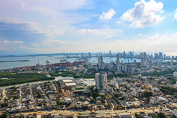 birds eye view, city building, cartagena de indias, colombia, city