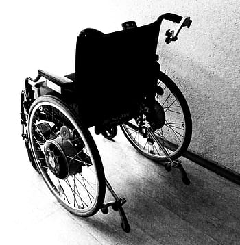 black, wheelchair, gray, concrete, wall, disability, accident, disabled, handicap, locomotion, rolli