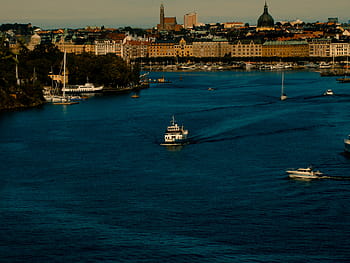 sailboat, speedboat, body, water, aerial, photography, boats, buildings, ship, skyline, building