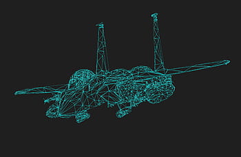 verde, digitale, carta da parati degli aerei, f-15, combattente, un, Jet, aereo, militare, aria, vigore