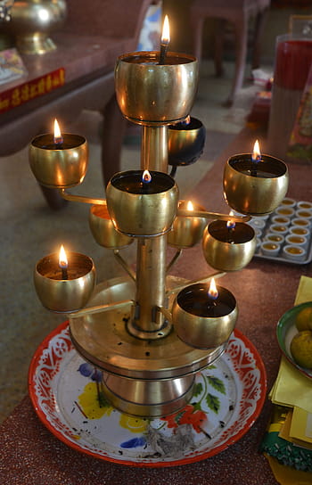 candles, lights, holder, flame, celebration, fire, decoration, holiday, night, dark, burning