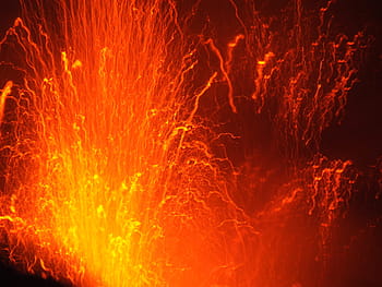 výbuchy lávy, láva, výbuchy, stromboli, sopečný, geologie, Itálie, Sicílie, sopka, erupce, hora