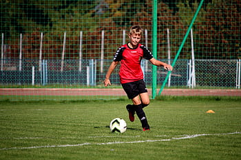 chlapec, hraní, fotbalové hřiště, Fotbal, hráč, hráčů, sport, dítě, děti, zábava, běh