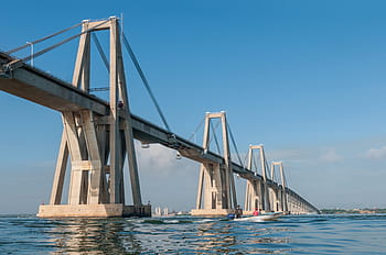 gray, concrete, bridge, cloudy, sky, general rafael urdaneta, venezuela, lake maracaibo, hero, architecture, span