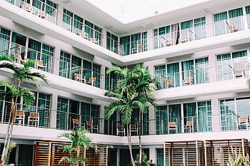white painted building, hotel, apartments, tourist, complex, balconies, design, accommodation, holiday rental, tourism, hotel room