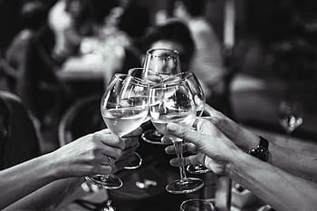 restoran minum anggur, Teman, restoran, minum, anggur, malam, kesenangan, bahagia, wanita, makan malam, gelas