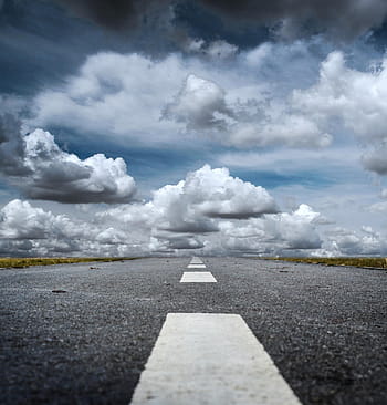 low, angle photography, pathway, clouds, way, seat belts, direction, the way forward, cloud - sky, road, diminishing perspective