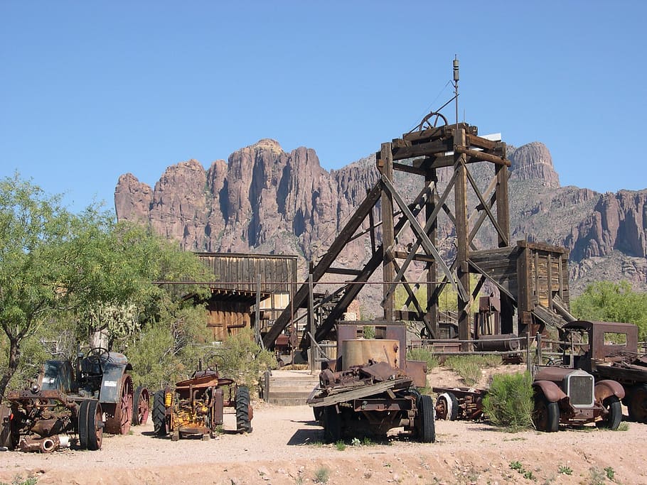 tambang emas, padang pasir, tua, gunung takhayul, arizona