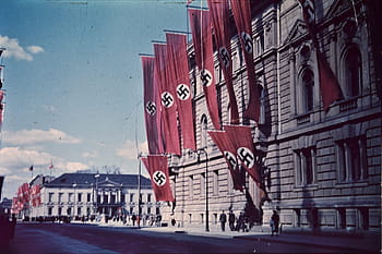 rød, flag, hængende, bygning, hagekors, Berlin, Tyskland, nazi, tredje rige, historisk, thomas neumann