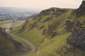 aerial, photography, valley, mountain, daytime, bird, s, eye, view, cliff, mountains