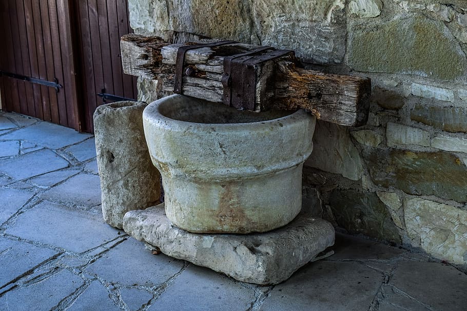 old, stone, architecture, tool, wood, traditional, monastery, troulli, cyprus