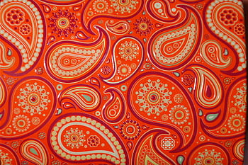 oranžový, bílý, vzor paisley, vzor, Červené, žlutá, ornament, ozdoby, kovový, barvitý, barva