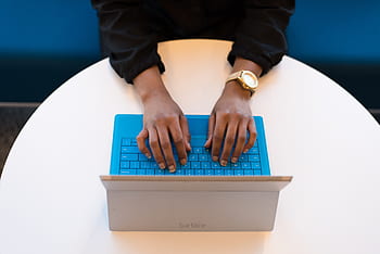 woman, business, laptop, typing, surface, windows, pc, computer, watch, hands, people
