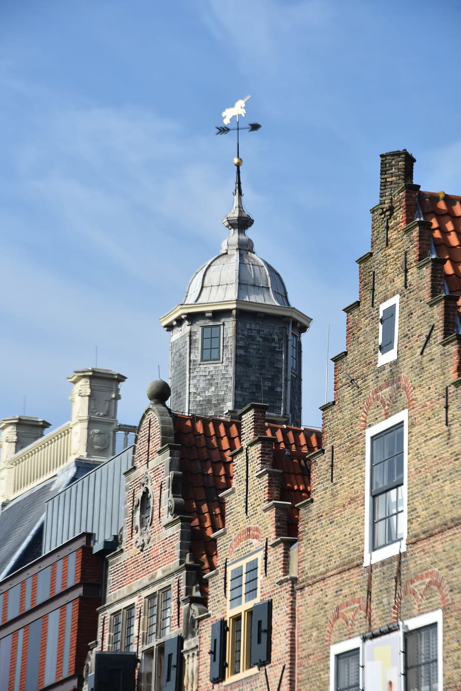 vlissingen, Severní moře, westerschelde, letní, domovů, starý dům, fasáda, staré domy, romantický, Nizozemí, staré Město