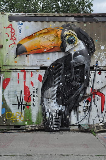 Berlín, pouliční umění, umění, graffiti, fasáda, graffiti, nástěnná malba, sprej, městské spree, tvořivost, přeprava, průmysl
